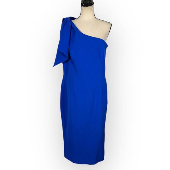 Dress the Population Tiffany One-Shoulder Midi Dress Women's Plus XXL Blue NWOT - Picture 3 of 11